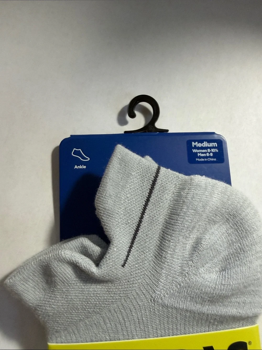 Bombas Light Gray Athletic Ankle Socks with Black Accent M